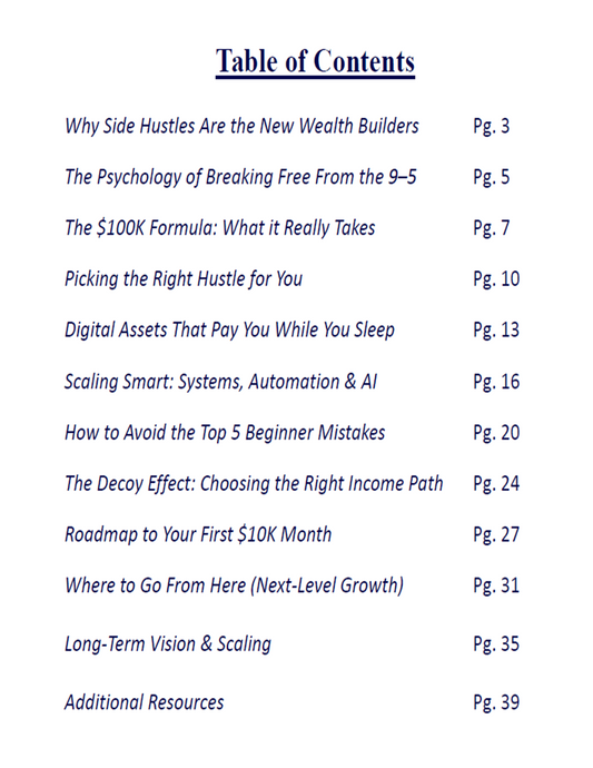 The $100K Side Hustle Playbook: Beginner’s Guide to Building Six-Figure Income